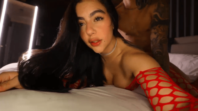 Iris Rodriguez – Gets Her Pussy Destroyed In Red Fishnet Outfit
