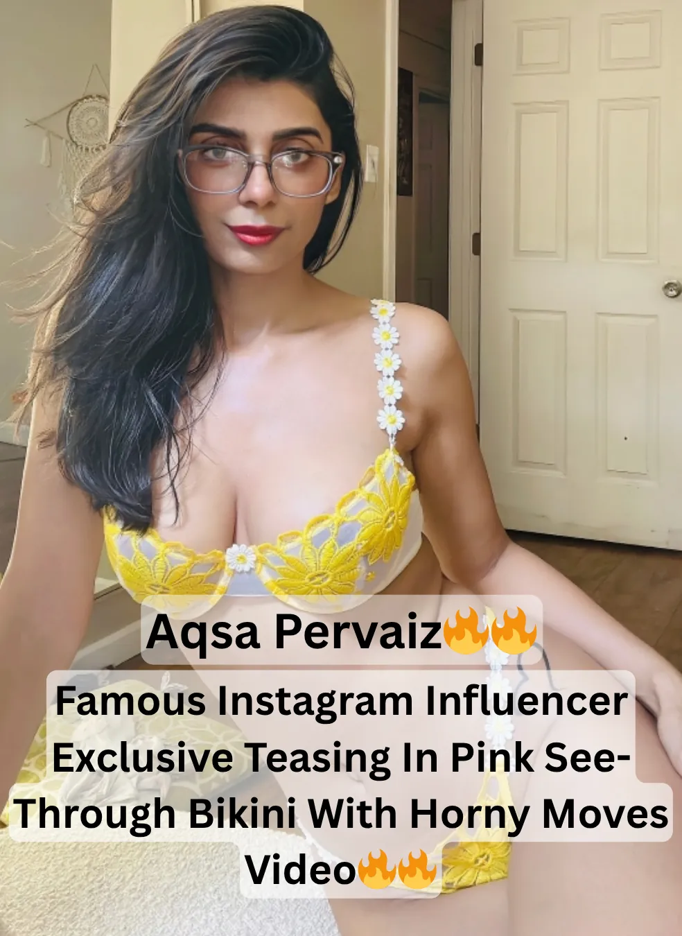 Famous Instagram Influencer Aqsa Pervaiz Exclusive Tease in Pink See-Through Bikini with Horny Moves