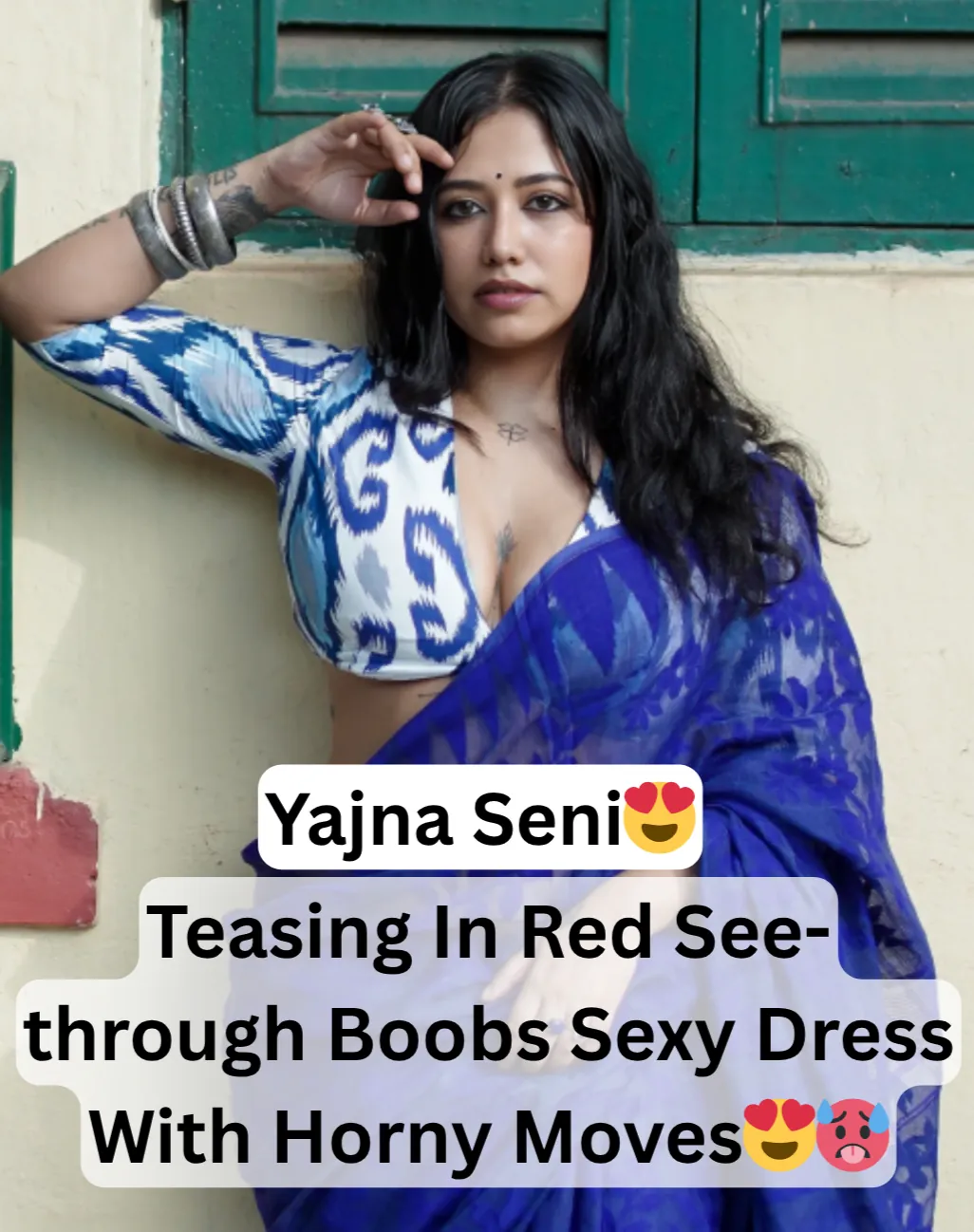 Famous Sexy Figure Bong Model And Influencer Yajna Seni Teasing In Red Sexy See Through Boobs Dress With Horny Moves