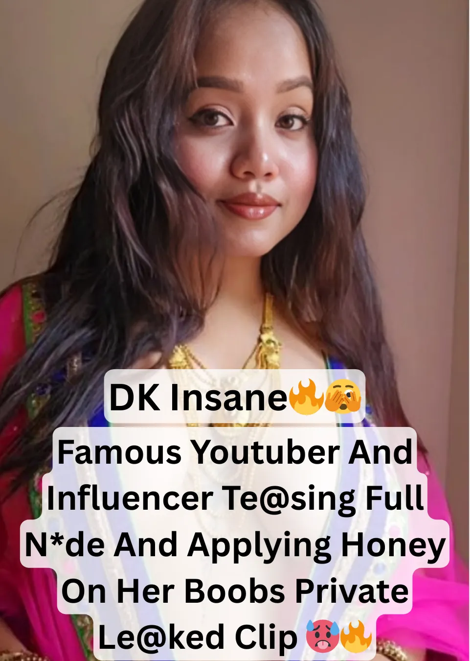 Famous Youtuber And Influencer Beautiful Sexy Figure DK Insane Teasing Fully Nude And Applying Honey On Her Boobs And Licking