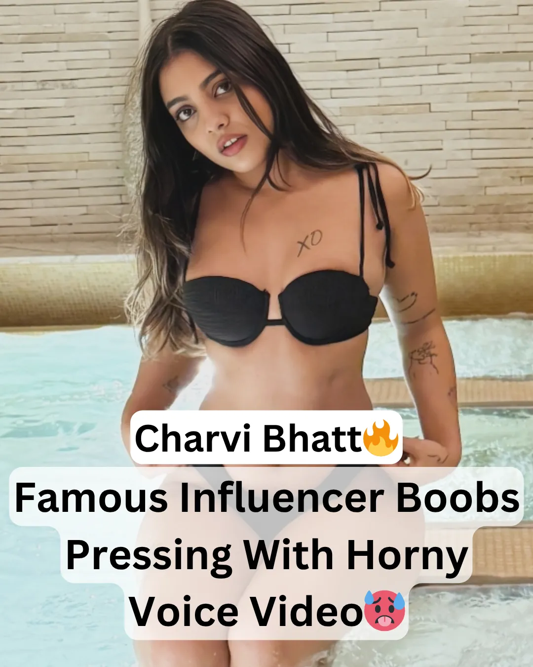 Famous Superhot Instagram Influecner Charvi Bhatt Teasing And Pressing Her Big Boobs With Horny Clear Voice