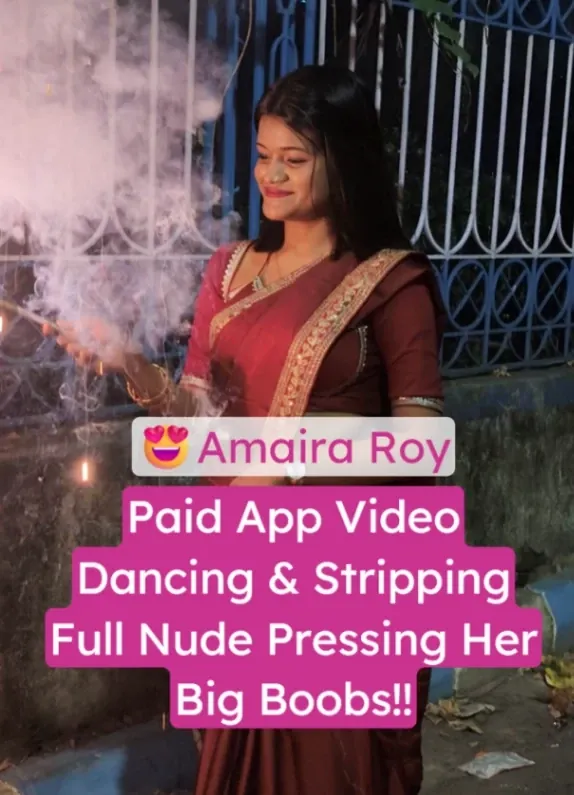 Amaira Roy Stripping Nude in Paid App Video Pressing Her Big Boobs
