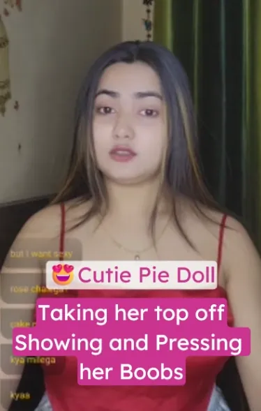 Cutie Pie Doll Chamet Nude Videocall Stripping Taking her Top off and Showing Boobs