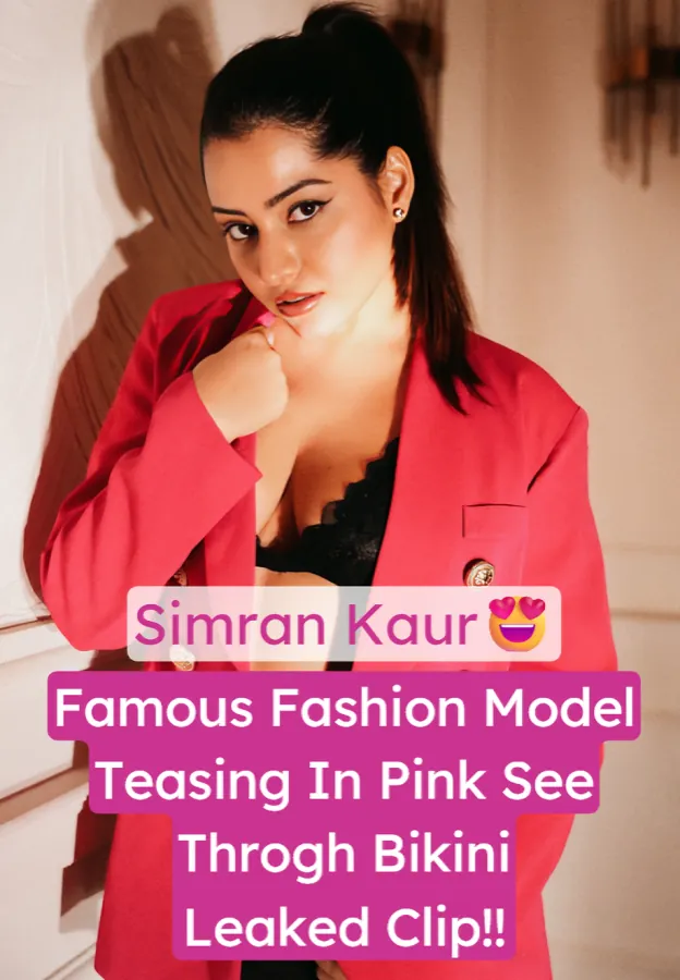 Famous Fashion Model Simran Kaur Pink Bikini Tease Horny Moves Video