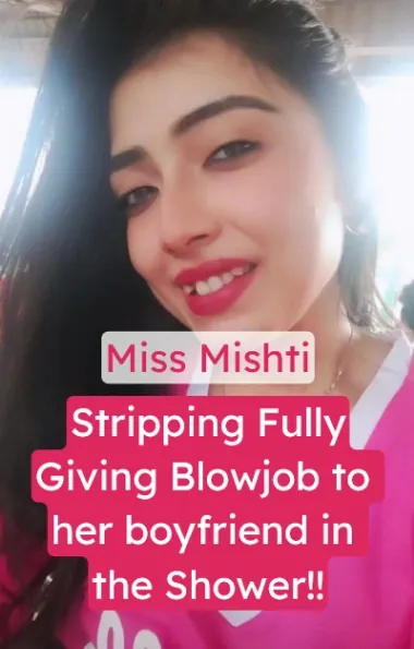 Miss Mishti Strips Nude, Takes a Shower, and Gives a Blowjob to Her Boyfriend in the Shower