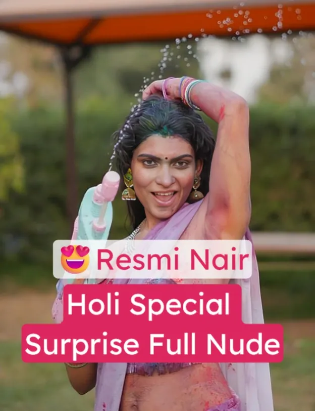 Resmi Nair Holi Special Striptease – Full Nude