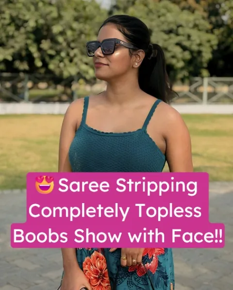 Sanchita Bose strips naked, removing her saree and going completely topless, showing off her boobs with her face