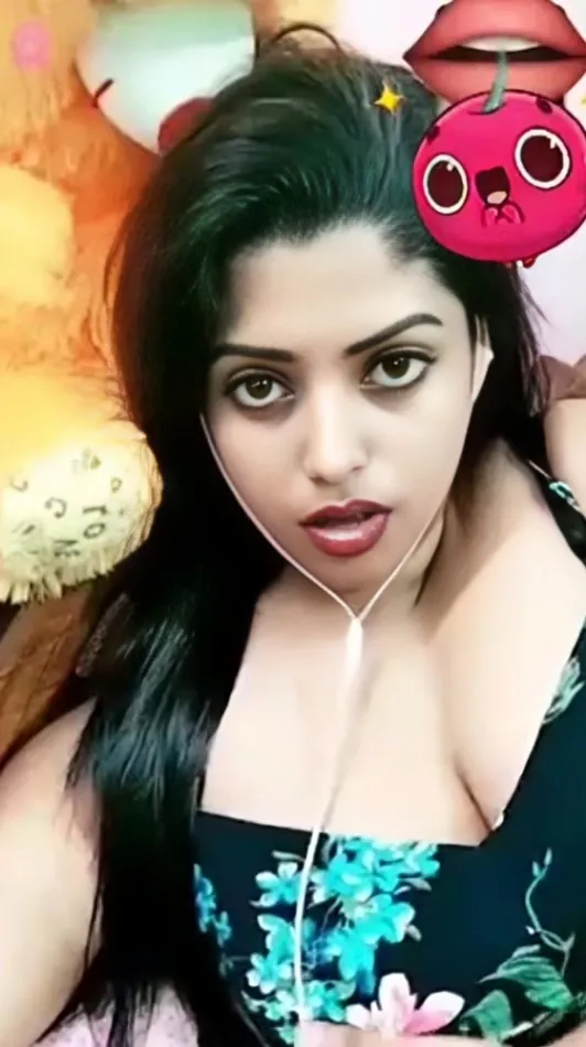 Sexy Girl Teases with Tongue Out Licking Her Juicy Tits