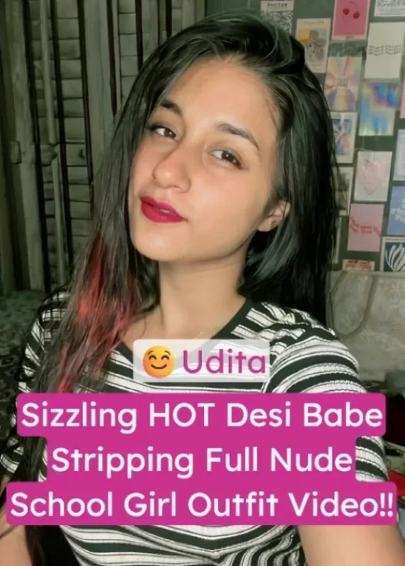 Udita aka Arna Naughty Schoolgirl Tease with Tight Pussy in Red Plaid Outfit Full Nude Strip Video