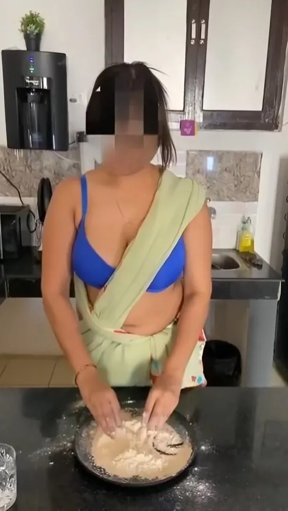 Horny Desi Wife Gets Nude in Kitchen for Naughty Starch Play and Roller Pin Fuck