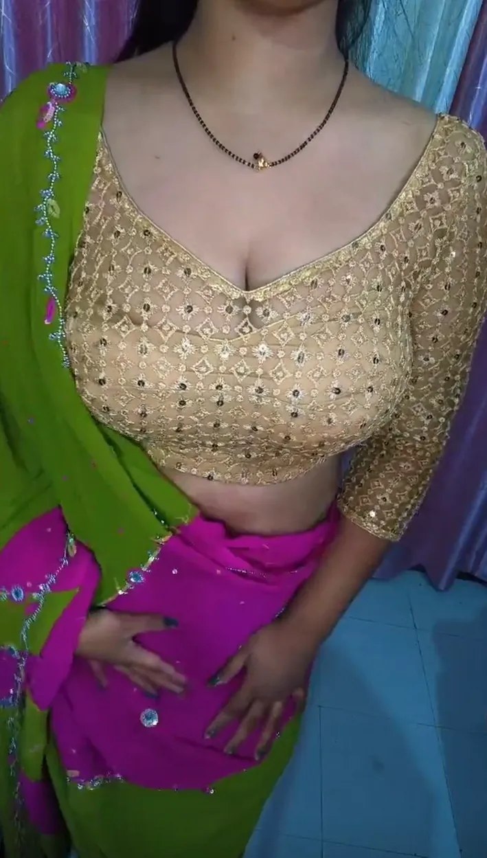 This desi wife strips off her saree and gets a hard doggy style fucking from her hubby