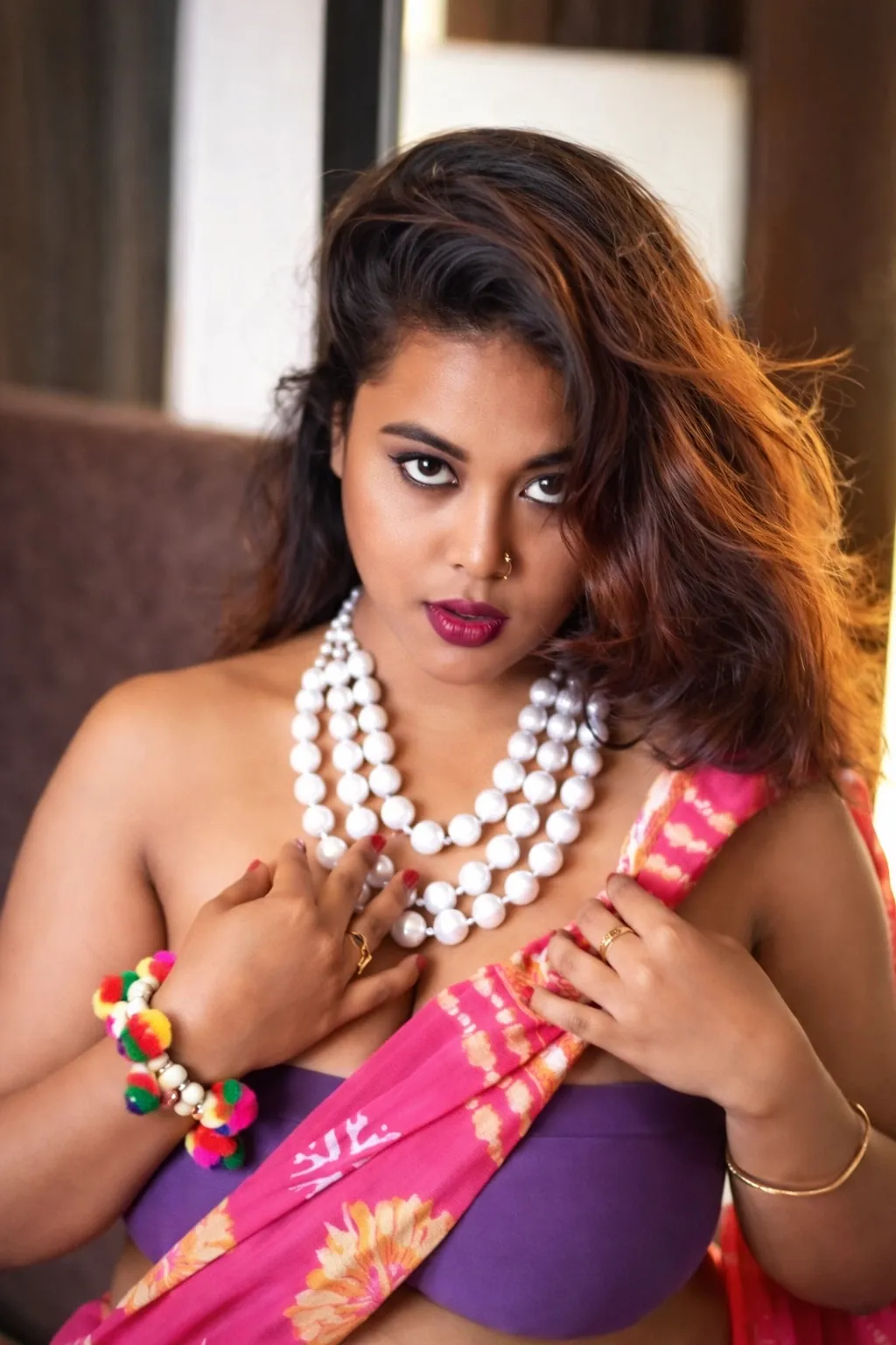 Busty Babe Slowly Drops Her Blouse To Reveal Her Huge Boobs