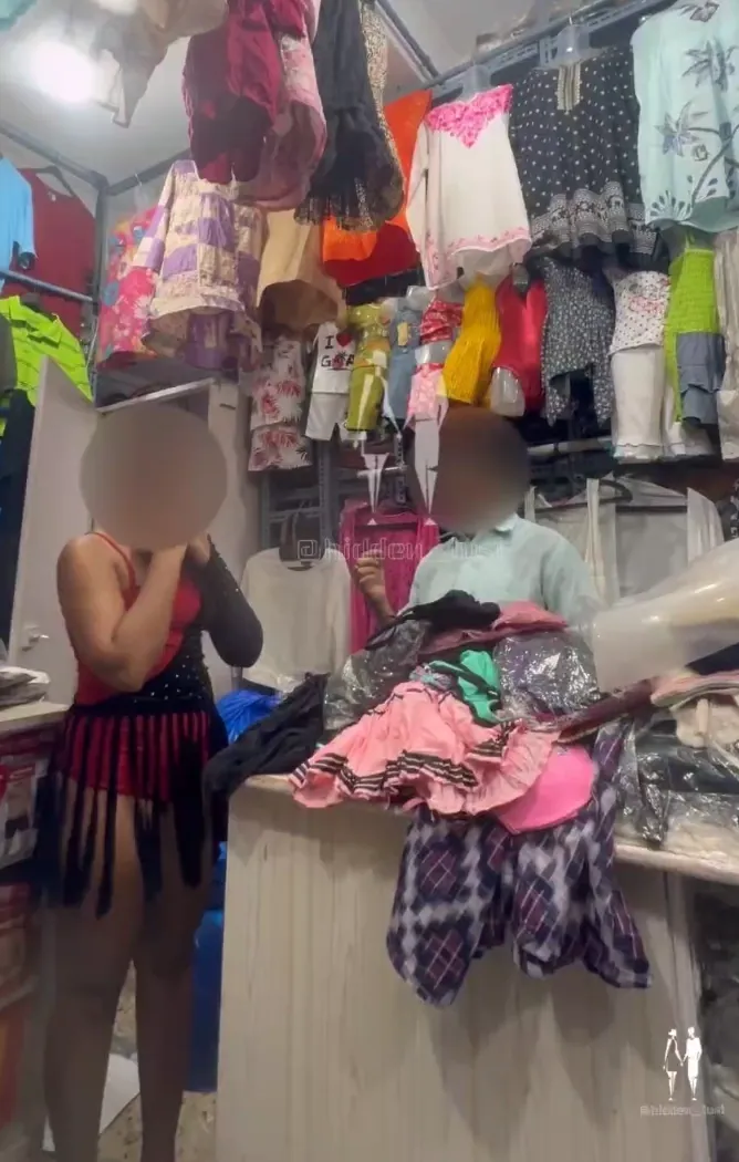 Hidden Lust On Shopping Dare Strips Topless Fitting Clothes Her Boobs Are On Full Display