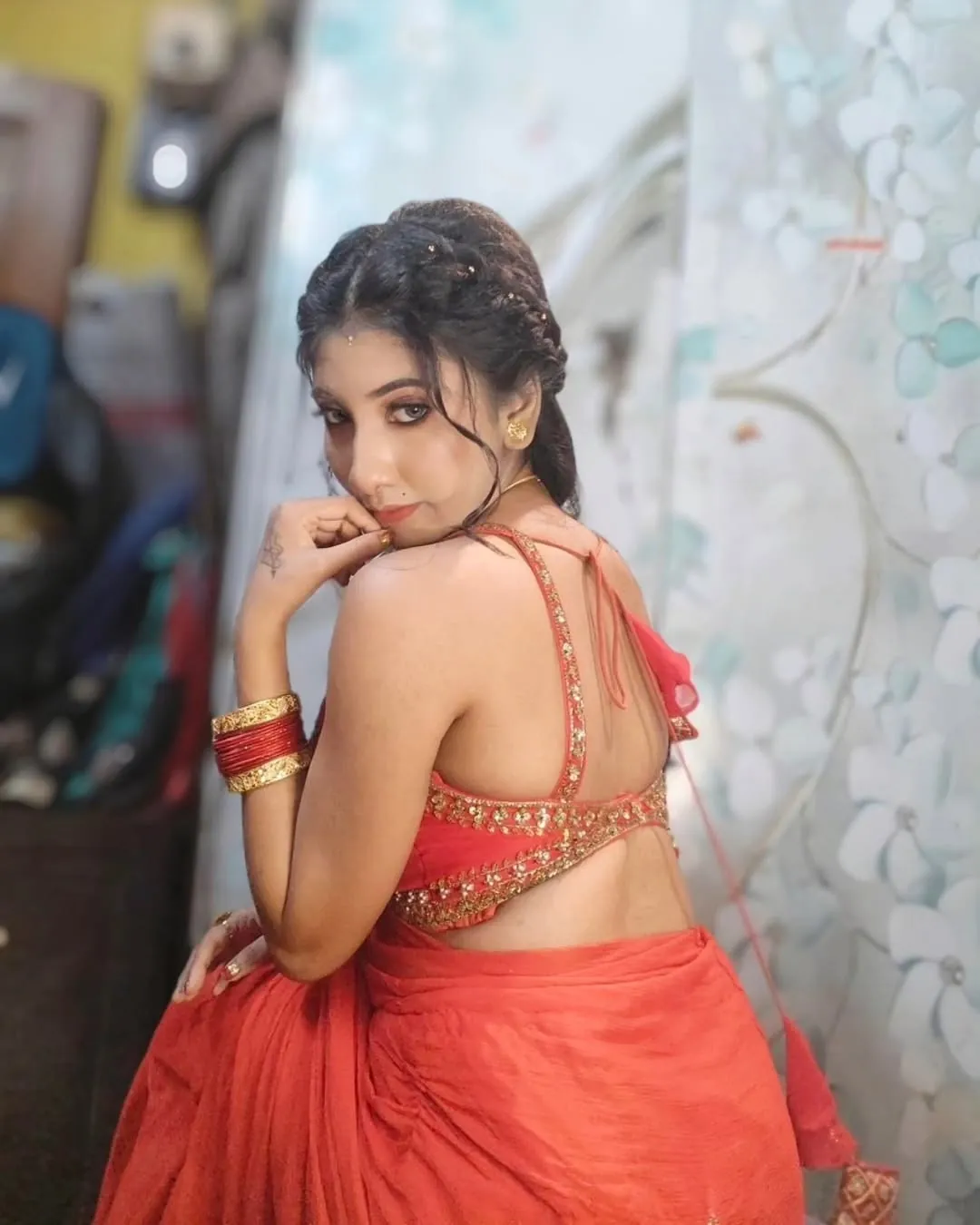 Naughty Babe Priyanka Strips Saree Fully Nude Pinches Nipples Pressing Boobs And Plays With Her Hairy Pussy