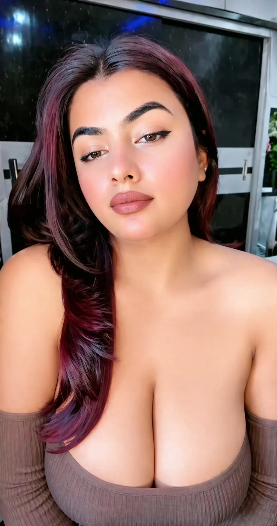 Sexy Figure Babe Gets Naughty On Cam Flashing Her Nipples