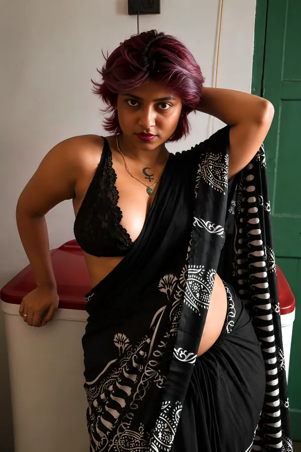 Darshana Chatterjee Onlyfans Babe Stripping Black Saree Showing Off Full Naked Body
