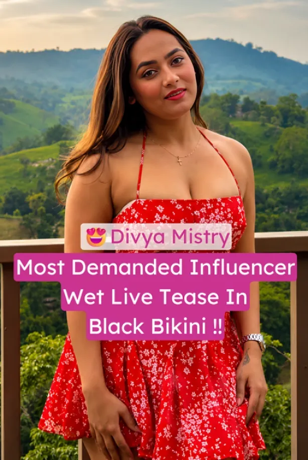 Divya Mistry Most Demanded Influencer Wet Live Tease in Tight Black Bikini