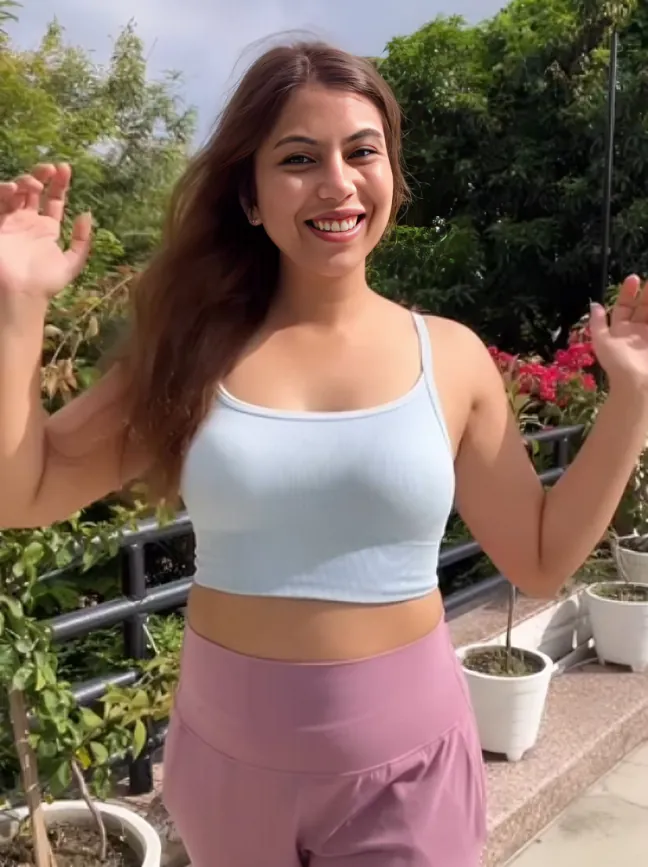 Famous Instagram Fitness Influencer Priyanka Prateek Teasing In Braless Dungarees And Nip Sleep Exclusive Clip