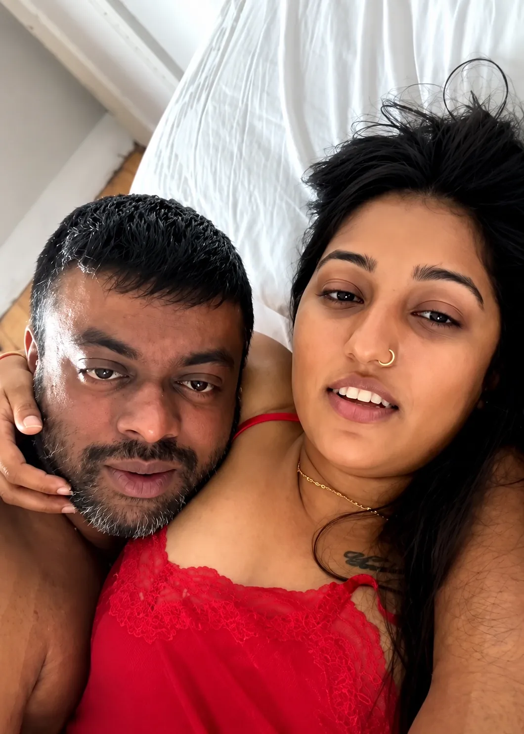 Hot Indian Wife Gets Freaky On Bed Kissing With Husband Licking Armpit And Nipple Live Show