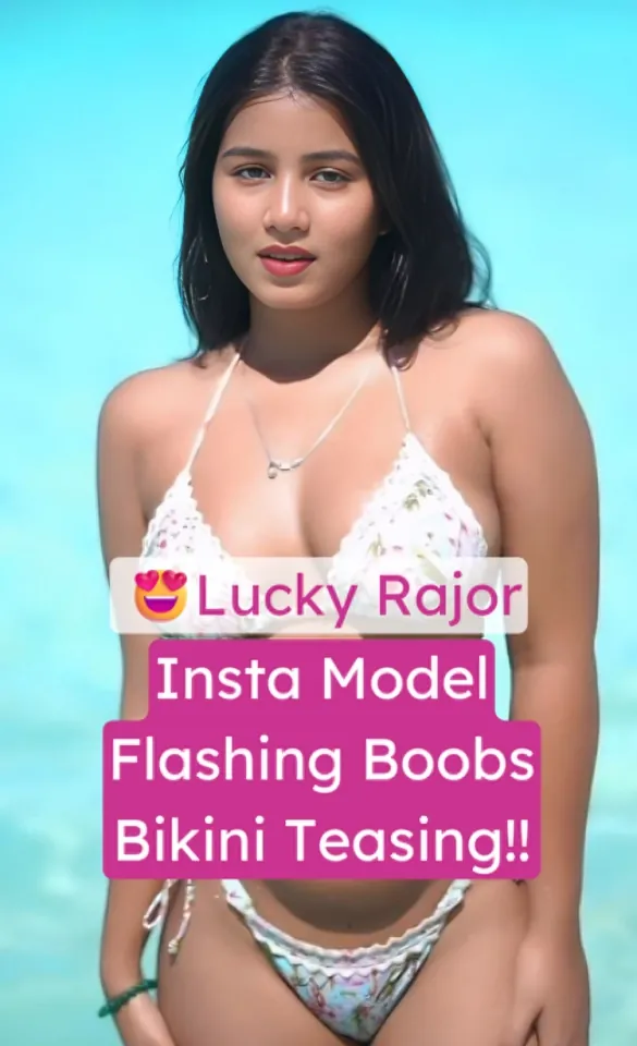 Insta Model Lucky Razor Flashing Boobs In Bikini Tease