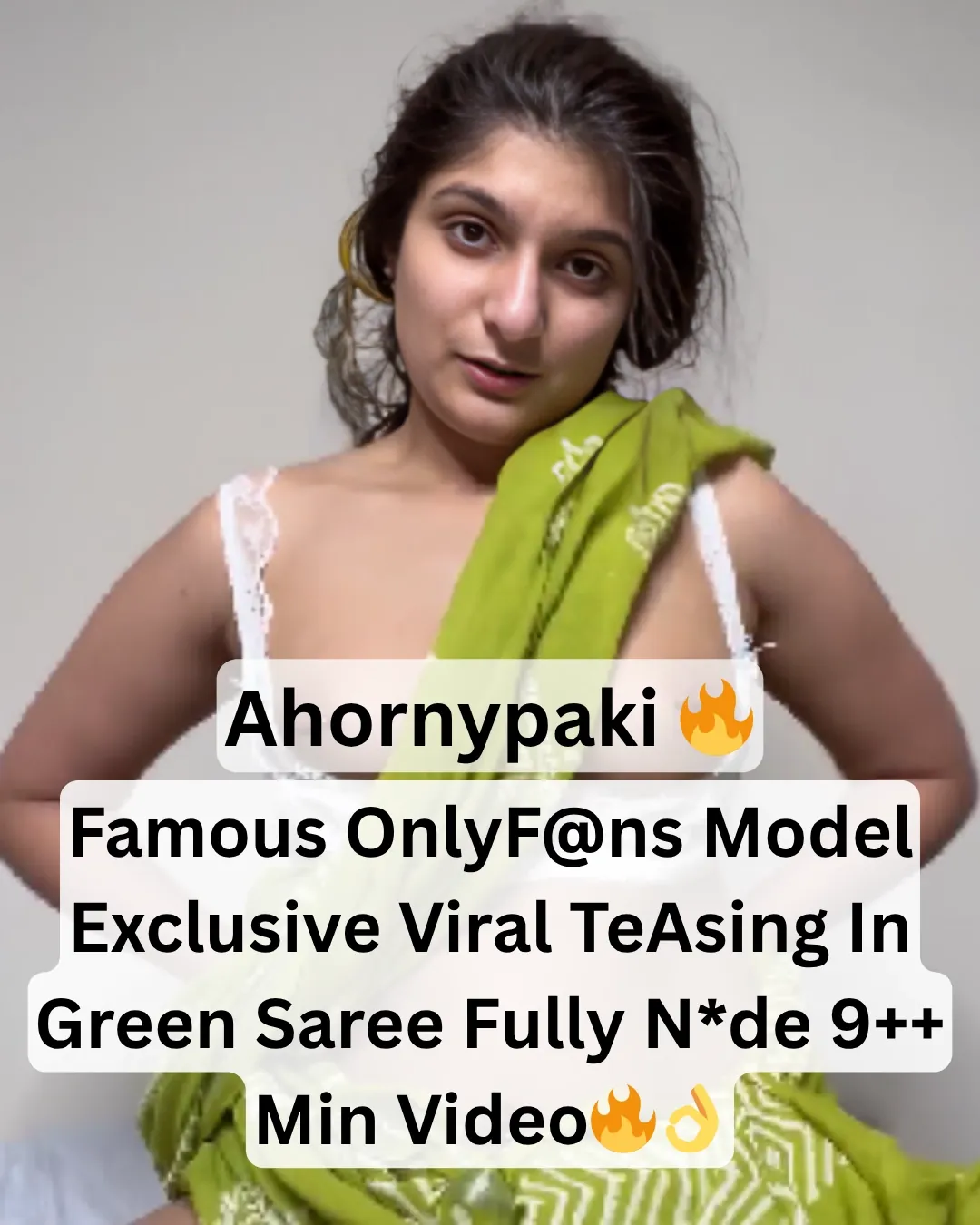 Naughty Famous Onlyfans Pakistani Desi Girl Ahornypaki Teasing In Green Saree And Wet Pussy Play With Dildo Hard