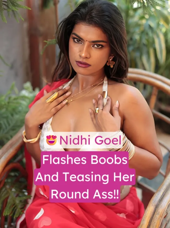 Famous Influencer Nidhi Goel Bikini Top Slip Flashing Her Juicy Boobs and Round Ass Tease