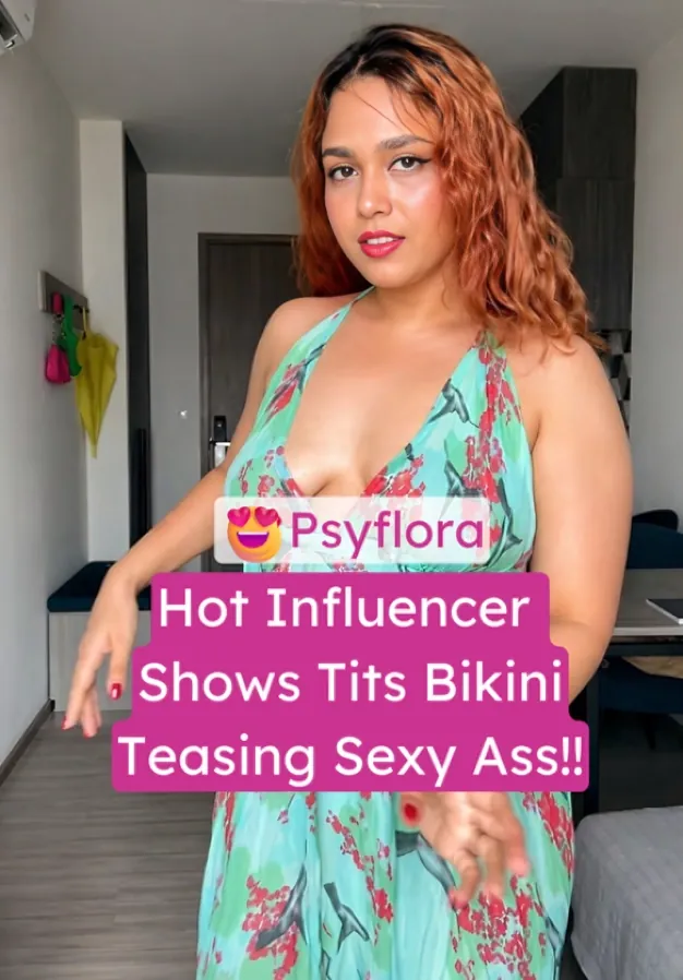 Hot Influencer Psyflora Shows Tits Rubbing Teases Her Sexy Ass In Bikini